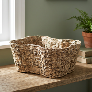 Panier de rangement ouvert en jonc de mer tressé - Product Image 2