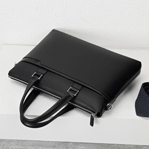 IStapromo Gifts Men's leather <b>briefcase</b>, classic business handbag, zipper closure, durable single shoulder crossbody bag - Product Image 2
