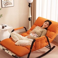 Fauteuil à Bascule Inclinable Adulte pour Balcon, Canapé Relax Pliant de Salon, Idéal pour la Détente et la Pause Déjeuner