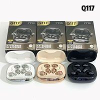 Écouteurs sans fil sportifs Q117 TWS avec batterie externe, écouteurs rétro à clip d'oreille avec affichage numérique 6.0 pour appareil photo