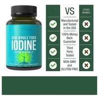 2022 Marque privée Aide à la thyroïde et améliore l'énergie Supplément d'iode de varech Capsules de pilules d'iode de potassium végétalien