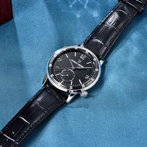 Montre mécanique automatique pour homme, cadran en verre, bracelet en cuir de vache, acier inoxydable, 12 mm, étanche 100 m, PD-1790 - Product Image 3