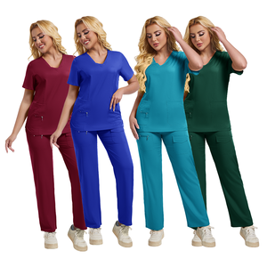 ชุดเครื่องแบบสแปนเด็กซ์ชุด2ชิ้นเสื้อ + กางเกงสำหรับทันตกรรมทันตกรรมทันตกรรมทางการแพทย์สำหรับโรงพยาบาลสัตว์เลี้ยง - Product Image 2