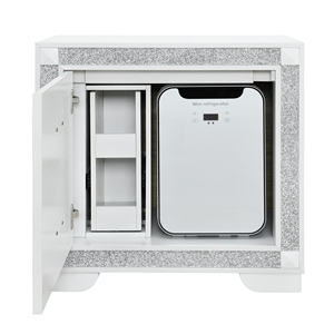 Comodino Bianco con Frigorifero e Altoparlante, Arredo Smart per la Casa - Product Image 3