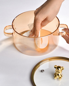 <strong>New</strong> Style Heat Resistant Glass Cooking Pot <strong>Set</strong> Cookware <strong>Set</strong> <strong>Kitchen</strong> clear Glass Tea Pot Glass Simmer Pot - Product Image 2