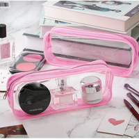 Top vente souple transparent en pvc transparent en plastique crayon pochette école étui à crayons en pvc