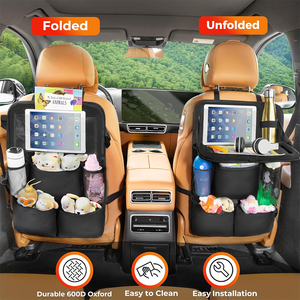 Organizador Resistente para Asiento Trasero de Coche con Múltiples Bolsillos y Bandeja Plegable, Práctico Organizador para Viajes Familiares - Product Image 4