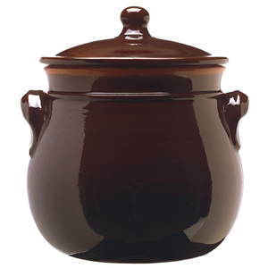 Olla redonda de terracota con 2 asas, línea marrón, diámetro [insertar diámetro]. 20 cm - Product Image 1