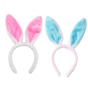 ที่คาดผมหูกระต่ายกระต่ายสัตว์สีดำสีชมพูสีขาวสำหรับเด็กผู้ใหญ่ผู้ชายผู้หญิง - Product Image 1