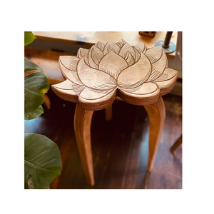 Support pour plantes en forme de fleur de lotus, étagère, table d'appoint en bois - Product Image 1