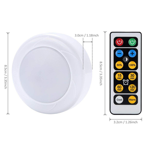 Cordless Chuyển Battery Operated Dimmable Tường Cảm Ứng Dưới Closet Điều Khiển Từ Xa Pat <span class=keywords><strong>Led</strong></span> Puck Ánh Sáng Ban Đêm Cho Tủ Bếp - Product Image 2