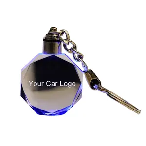 Portachiavi con bottiglia di cristallo portachiavi con Logo per auto portachiavi con luce a LED
