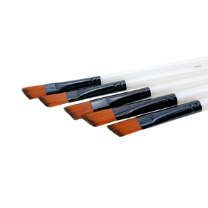 Pincel plano vegano fino para tinte de cejas, marca privada, pincel delineador de ojos con logotipo personalizado - Product Image 3