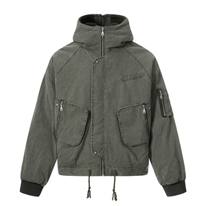 Veste d'hiver chaude à capuche pour homme - Parka en coton de style militaire décontracté avec plusieurs poches - Product Image 5