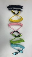 Kabel Pengisian Daya Cepat Tipe C 4 in 1 yang Dapat Ditarik 1.5m Pengisi Daya Ponsel dengan Ladekabel Oplaadkabel Solusi Pengisian Daya Serbaguna
