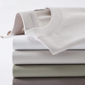 Chất Lượng Cao 100% Cotton 220gsm Đồng Bằng Nhuộm Chống Thu Nhỏ Thân Thiện Với Môi Chống-Đóng Cọc Mùa Xuân/Mùa Hè Áo Thun Tùy Chỉnh Rắn Trống Dệt Kim - Product Image 3