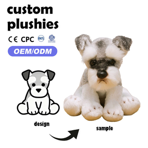 Yüksek Kaliteli Süper Yumuşak Peluş Çevre Dostu Sevimli Eğlenceli Özel Yapım Peluş Köpek Gerçekçi Schnauzer Kişiselleştirilmiş Kendi Tasarımınızı Yapın - Product Image 1
