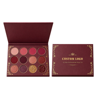 Palette de fards à paupières de Noël hautement pigmentée, mate, 12 couleurs, nude, personnalisable, marque privée