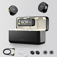 Microphone Lavalier Sans Fil 2.4G, Portée de Transmission 300m, Réduction de Bruit IA pour Vlogging, Streaming en Direct et Enregistrement de Podcasts