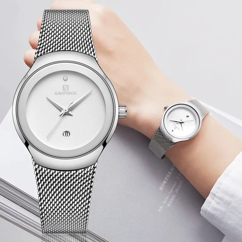 Women Watches Top Luxury Brand Female Fashion Analog Quartz Watch Ladies Simple Ultra-thin Silver White Wrist Watch