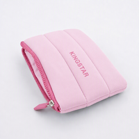 Sac de rangement cosmétique Fluffy Girl personnalisable, pochette de beauté en néoprène avec fermeture éclair, sac de maquillage de voyage imperméable et moelleux, logo personnalisé