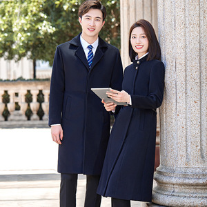 Cappotto Trench Unisex Lungo e Spesso con Colletto a Risvolto, Formale <span class=keywords><strong>da</strong></span> Ufficio, Monopetto, Invernale, per Reception, Salone di Bellezza, Gioielleria - Product Image 3