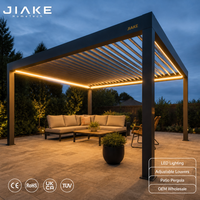 Pergola en aluminium Jiake avec toit à lames orientables et éclairage LED, gazebo d'extérieur pour patio, vente en gros