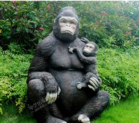 Statue d'animaux de ferme, modèle personnalisable, Sculpture de singe gorille en fiber de verre astronomique, nouveau modèle usine