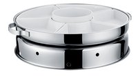 898 Edelstahl Rotierender Speisen wärmer Chafing Dish Gas Power Hotels Restaurants Buffets Inklusive Kerzenhalter mit Keramik deckel