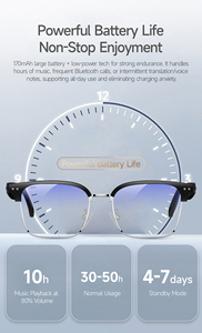 Gafas Traductoras Inteligentes con IA, <span class=keywords><strong>Audio</strong></span>, BT6.0, IP67, Impermeables, Lentes <span class=keywords><strong>de</strong></span> Sol para Negocios, Fotocromáticas, Anti Luz Azul - Product Image 6