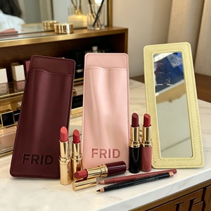 Estuche para Delineadores de Labios Rosa, Bolsa Porta Delineadores con Espejo, Estuche Cosmético para Lápiz de Cejas y Labios con Espejo - Product Image 5