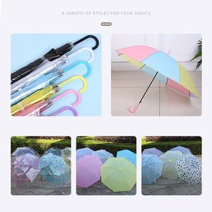 Factory Customized Logo Clear <b>Umbrellas</b> Kids Parasol Colorful Transparent PVC <b>Umbrella</b> with Printing for Promotion - Product Image 3