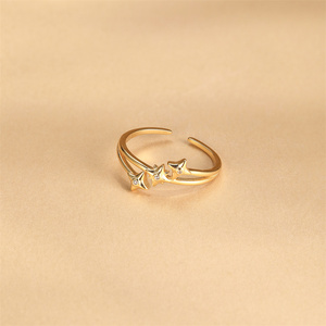 Nouvelle bague étoile à quatre branches et étoile à huit branches en argent 925, design luxueux - Product Image 2