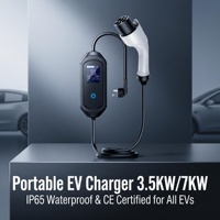 Nouveau chargeur EV portable 7 kW Type 2 GBT, courant réglable, étanche IP65, écran 2,8 pouces, câble de 5 m, utilisation à domicile et en voyage