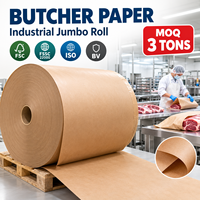 Papier d'emballage personnalisé avec logo, papier de boucher, rouleau de papier d'emballage alimentaire, brun, blanc, rose, pour emballer les briskets au barbecue
