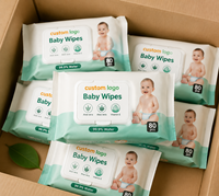 Lingettes humides épaisses de qualité supérieure, super douces, sans alcool, sans parfum, lingettes pour bébés naturelles, 80 lingettes pour peaux sensibles