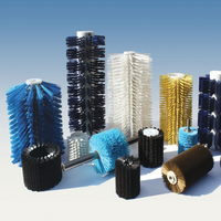 Brosse cylindrique industrielle en PP, personnalisable OEM, à segments rotatifs pour le nettoyage des laveurs de verre, de légumes et de fruits