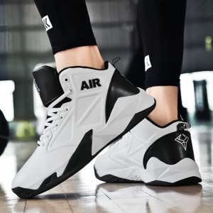 Nouvelles Chaussures de Basketball Montantes Premium pour Hommes 2026 – Noir et Blanc, Antidérapantes, Respirantes, pour Entraînement en Extérieur - Product Image 4