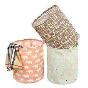 Collapsible Laundry <b>Basket</b> Round <b>Foldable</b> Thickened Fabric Storage Organizer For Clothing Large Capacity Linen Material - Product Image 5