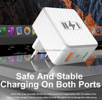 UUSB + PD 5V/2,4 A pengisi daya ponsel Universal, Kepala pengisi daya dinding ponsel dua Port QC3.0 dengan USB