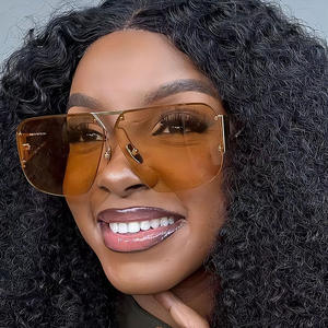 نظارات شمسية معدنية جديدة بإطار نصفي موديل <span class=keywords><strong>2026</strong></span> للبيع بالجملة، نظارات شمسية كبيرة الحجم مربعة الشكل للرجال والنساء - Product Image 2