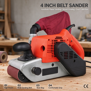 Lijadora Manual Portátil para Trabajos en Madera, Máquina de Pulido Plana de Grado Industrial con Banda de Lijado - Product Image 1