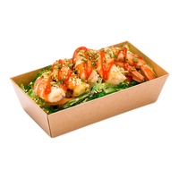 Boîte à sushi rectangulaire à emporter, en papier kraft, avec couvercle, gaufrage et estampage, recyclable – Meilleures ventes