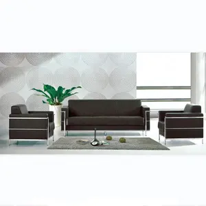 Мебель для гостиной удобный черный цвет модульный диван 1 + 1 + 3 диван набор кожа для дома