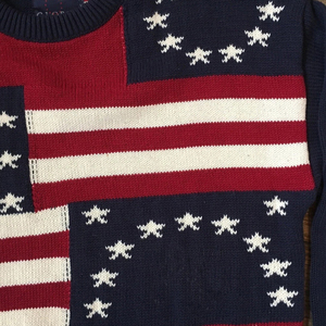 OEM ODM Custom Logo Mens American <strong>UK</strong> Flag Jacquard Knitted Standard <strong>Wool</strong> Sweater Crew Neck Long Sleeve Autumn Casual Pullover - Product Image 2