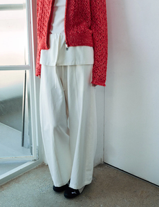 Daily Casual Outfit Weekend Trip Korean Casual Style Lightweight Wrinkle Resistant Women's <b>White</b> <b>Trousers</b> - Product Image 3