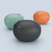 Ensemble WC intelligent monobloc en céramique au design moderne, avec chasse d'eau à décharge directe, siphon en S disponible, couleurs orange, beige, gris, vert, noir, bidet intégré