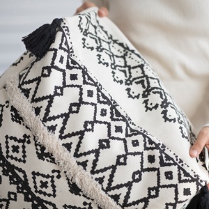 Modern Moroccan Style <strong>Pouf</strong> Cover Living Room Use Tufted Square Ottoman Stool Home Decorative Printed <strong>Pouf</strong> Cover for Sofa - Product Image 4