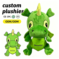 CE chine usine fait sur mesure animaux en peluche vert Slovenija dragon en peluche Dragon jouet crakow dinosaure en gros