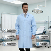Blouse de Laboratoire Unisexe pour Médecins, Gown Médical Blanc, Uniforme Hospitalier Homme, Blouse Chirurgicale, Vêtement de Travail